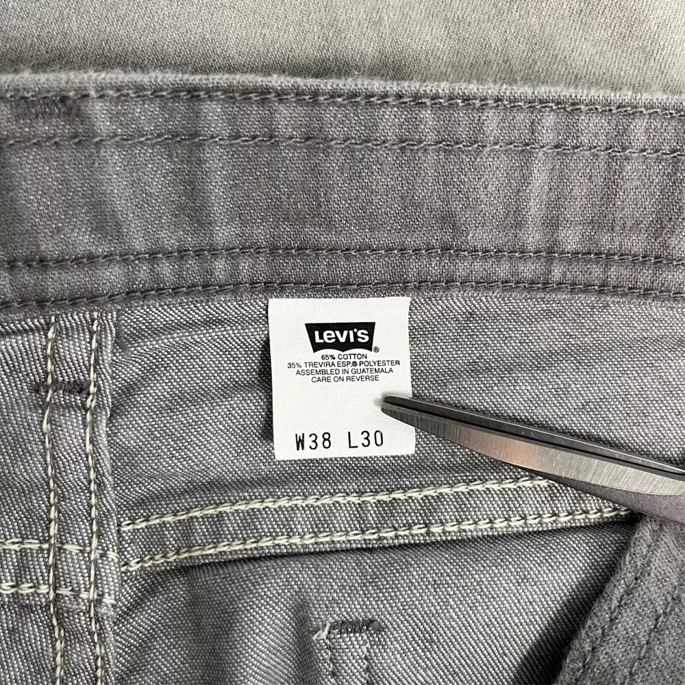 Levi's Jeans Men's Size 38 Gray Cotton Blend Leather Tab Vintage 90s‎ Paper Tag - Picture 9 of 11